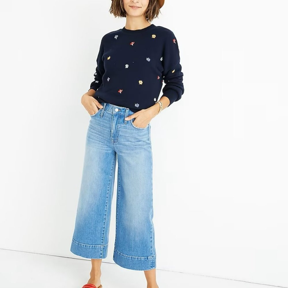 Madewell Wide Leg Crop Jeans Size 28